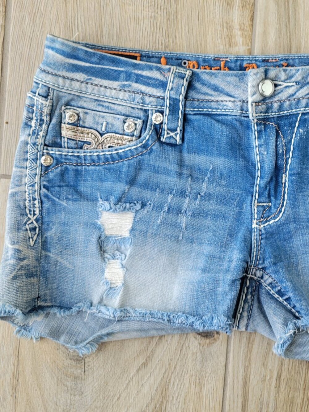 Rock Revival FAY Mid-Rise Denim Shorts 28 - Picture 3 of 5